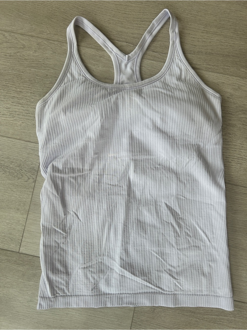 lululemon athletica White Ribbed Racerback Tank